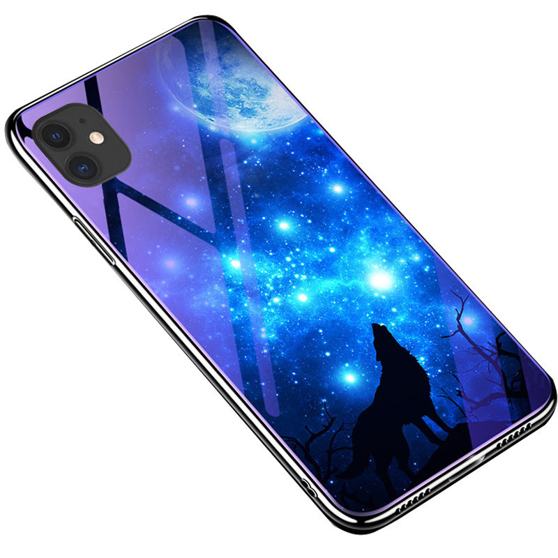 

TPU+Glass чехол Fantasy с глянцевыми торцами для Apple iPhone 11 (6.1"), Лунная ночь