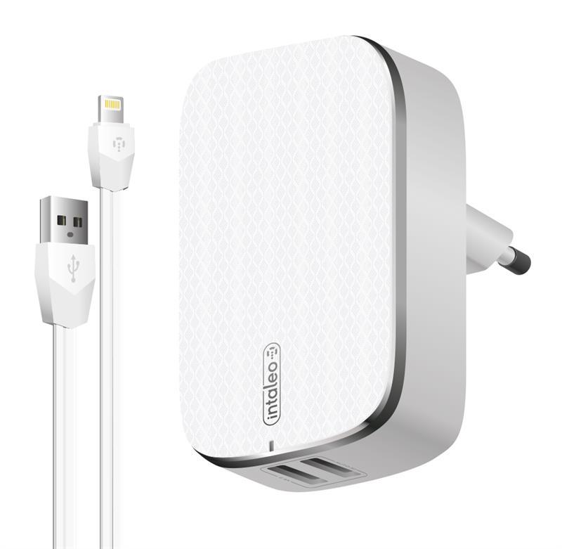 

СЗУ Intaleo TCG242 2USB 2.4A White (1283126477454) + cable USB-Lightning, Белый