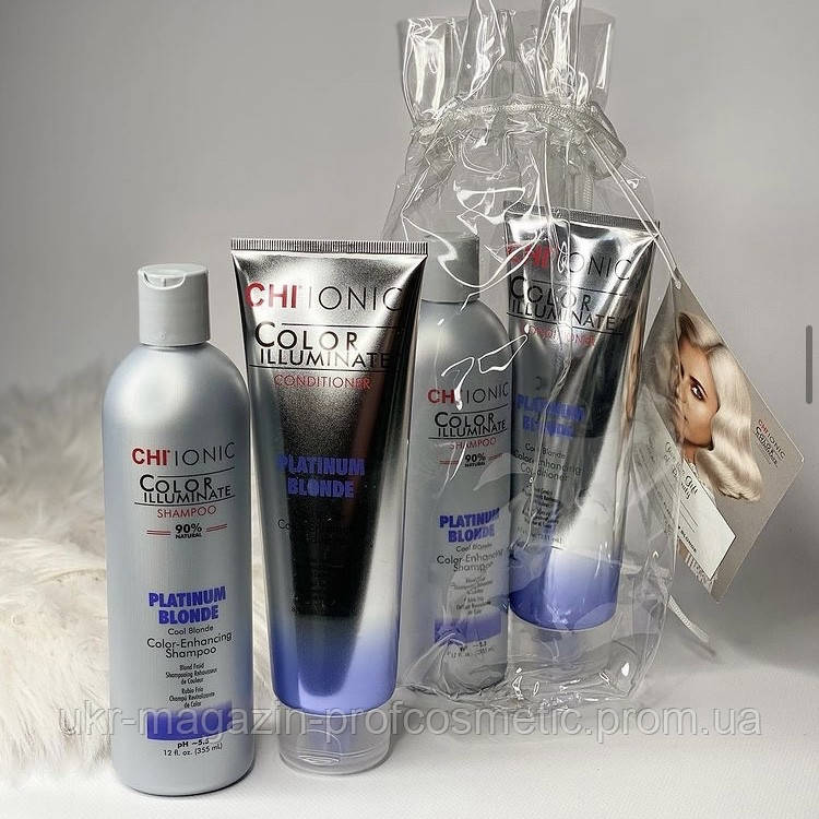 

Chi Platinum Blonde шампунь 355 ml+ кондіціонер 251 ml подарочный набор для блондинки