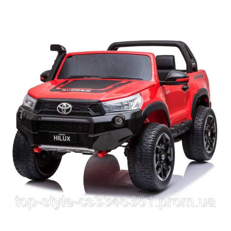 

Детский двухместный электромобиль Джип Tayota Hilux, 4WD, (MP4), красный лак