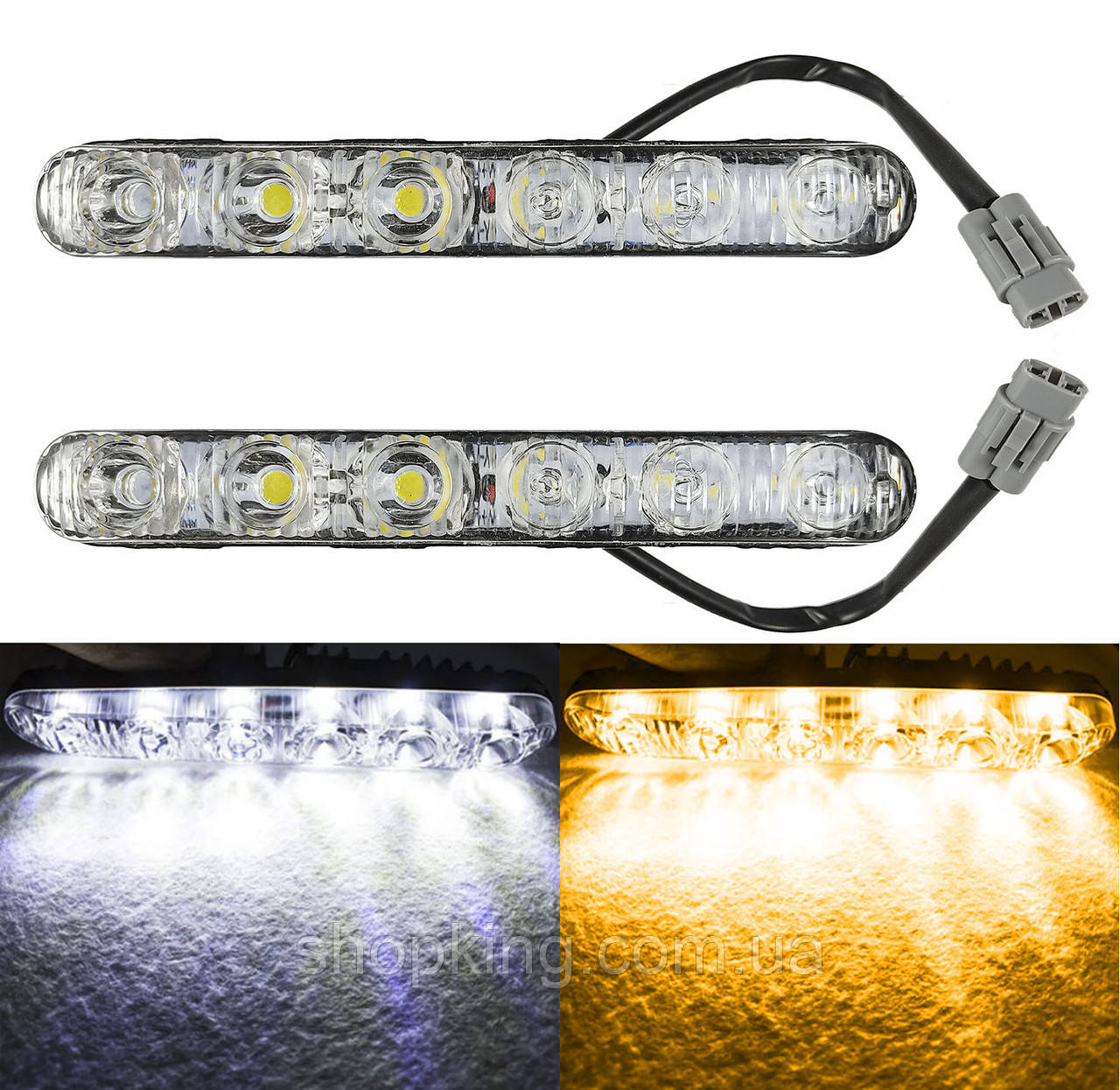 

LED ДХО + моргающий поворот. Супер качество, металлический корпус! 12В. Светодиодные дневные ходовые огни., Белый