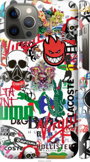 

Чехол на Apple iPhone 12 Pro Max Many different logos "4022c-2054-2448", Зеленый