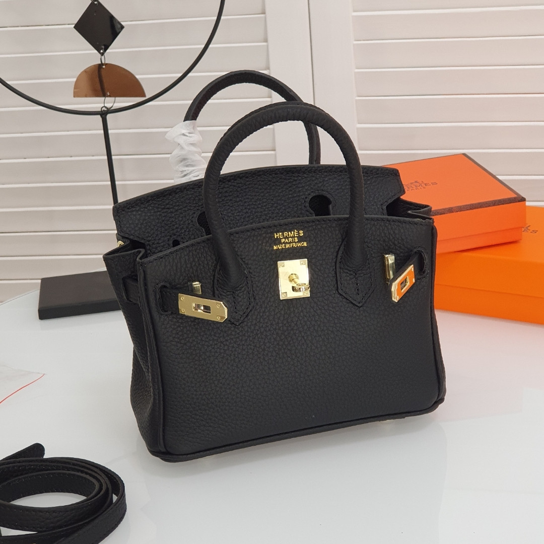 

Кожаная женская сумка в стиле Hermes Birkin 20см. Натуральная кожа. Люкс, фирменная упаковка!, Черный