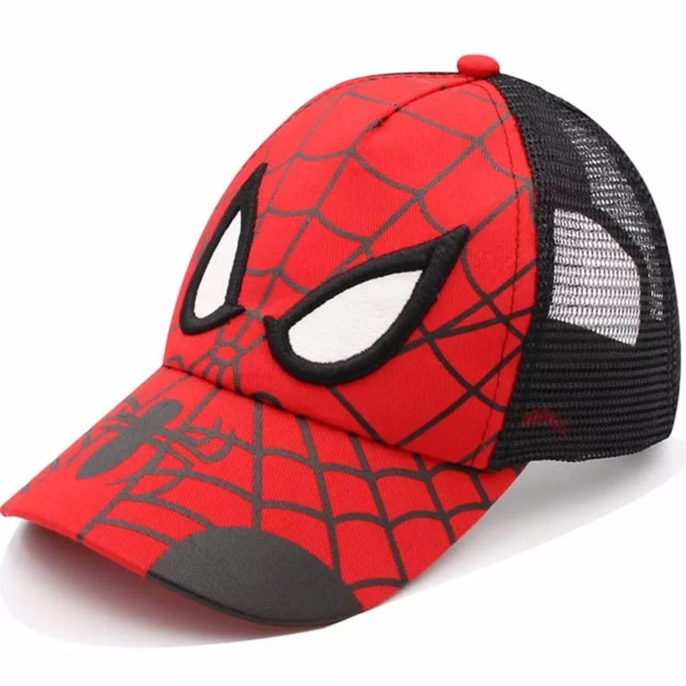 Детская кепка Тракер Человек Паук (Spider Man) с сеточкой Черная 2, Унисекс