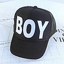 Детская кепка Тракер BOY с сеточкой Белая 2, Унисекс, фото 4