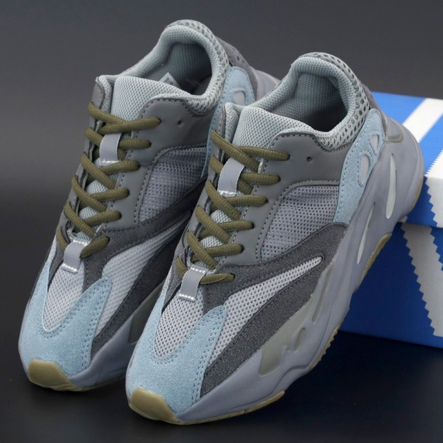 

Женские кроссовки Adidas Yeezy Boost 700, серый, голубой, Вьетнам 38 (КД-4)