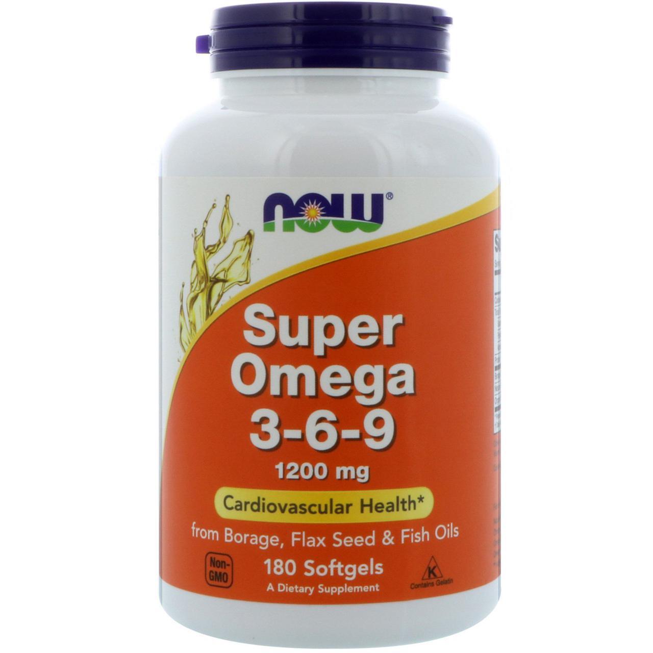 

NOW Super Omega 3-6-9 1200 мг - 180 софт кап