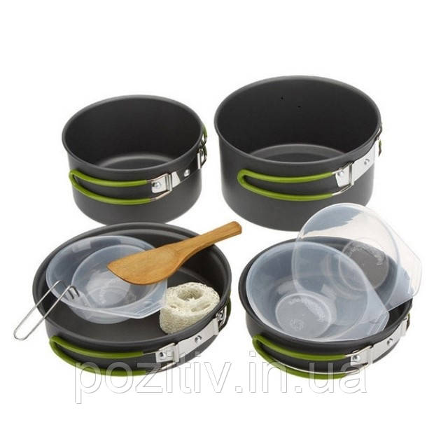 

Туристический набор посуды для кемпинга Cooking Set DS-301, Темно-серый