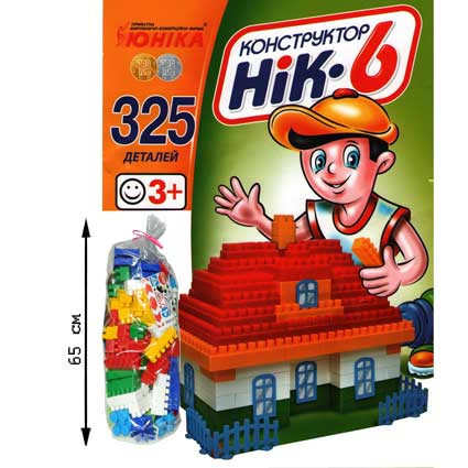 

Детский конструктор НИК-6 70934, 325 больших деталей, Разноцветный