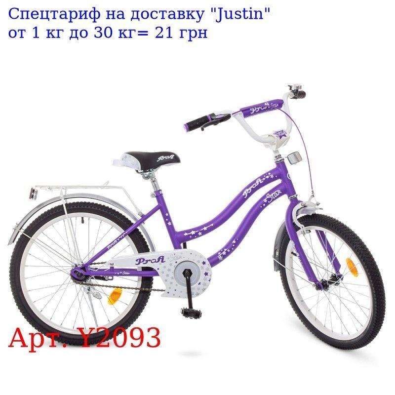 

Велосипед детский PROF1 20д, Y2093 Star, сирен, -сер, звонок, подножка