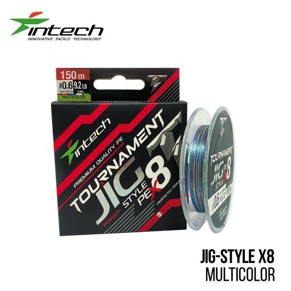 

".Шнур плетеный Intech Tournament Jig Style PE X8 Multicolor 150m (1.5 (19.8lb / 9.0kg)), Многоцветный