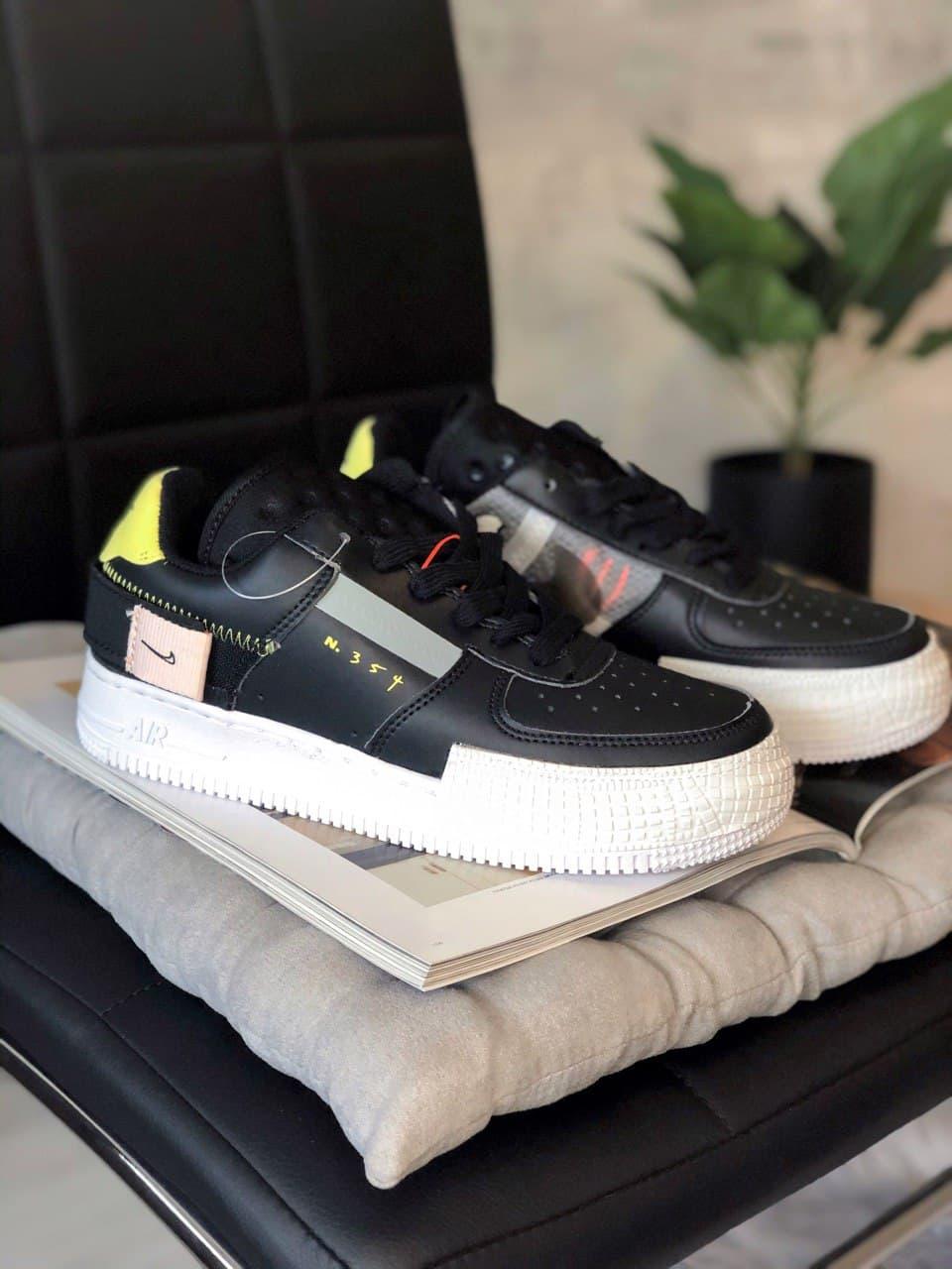 

Женские кроссовки Nike Air Force 1 Type Black White / Найк Аир Форс 1 Type Черные Белые 39, Черный