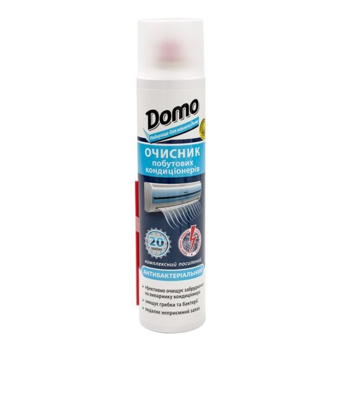 

Средство для очистки кондиционера DOMO антибактериальный бытовой аэрозоль 320мл комплексный усиленный 50836