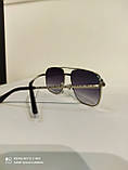 Окуляри сонцезахисні квадратні Авіатори чорні з градієнтом унісекс Чоловічі сонцезахисні окуляри, фото 4