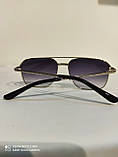 Окуляри сонцезахисні квадратні Авіатори чорні з градієнтом унісекс Чоловічі сонцезахисні окуляри, фото 5