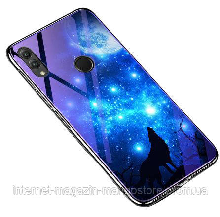 

Уценка TPU+Glass чехол Fantasy с глянцевыми торцами для Huawei Honor Play, Царапина / лунная ночь