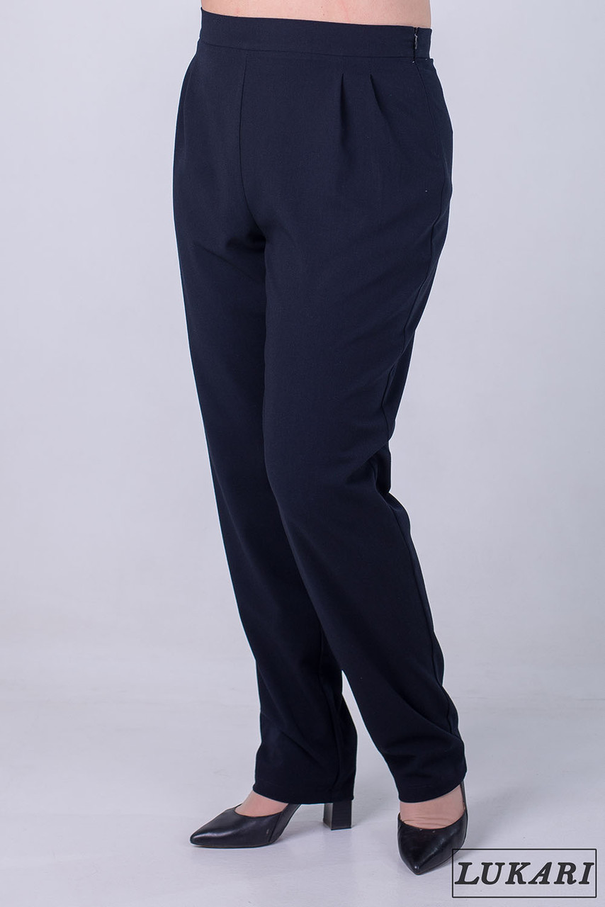 

Классические брюки Lukari 0124-2 темно-синий костюмка от 48 до 62 размера 56
