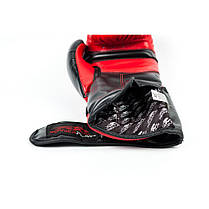 Боксерські рукавиці PowerPlay 3020 Червоно-Чорні (натуральна шкіра) + PU 10 унцій, фото 3