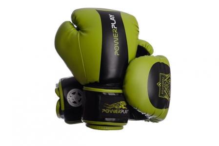 Боксерські рукавиці PowerPlay 3003 Зелено-Чорні 10 унцій