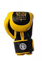 Боксерські рукавиці PowerPlay 3003 Жовто-Чорні 12 унцій, фото 2