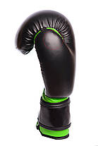 Боксерські рукавиці PowerPlay 3004 JR Чорно-Зелені 8 унцій, фото 3