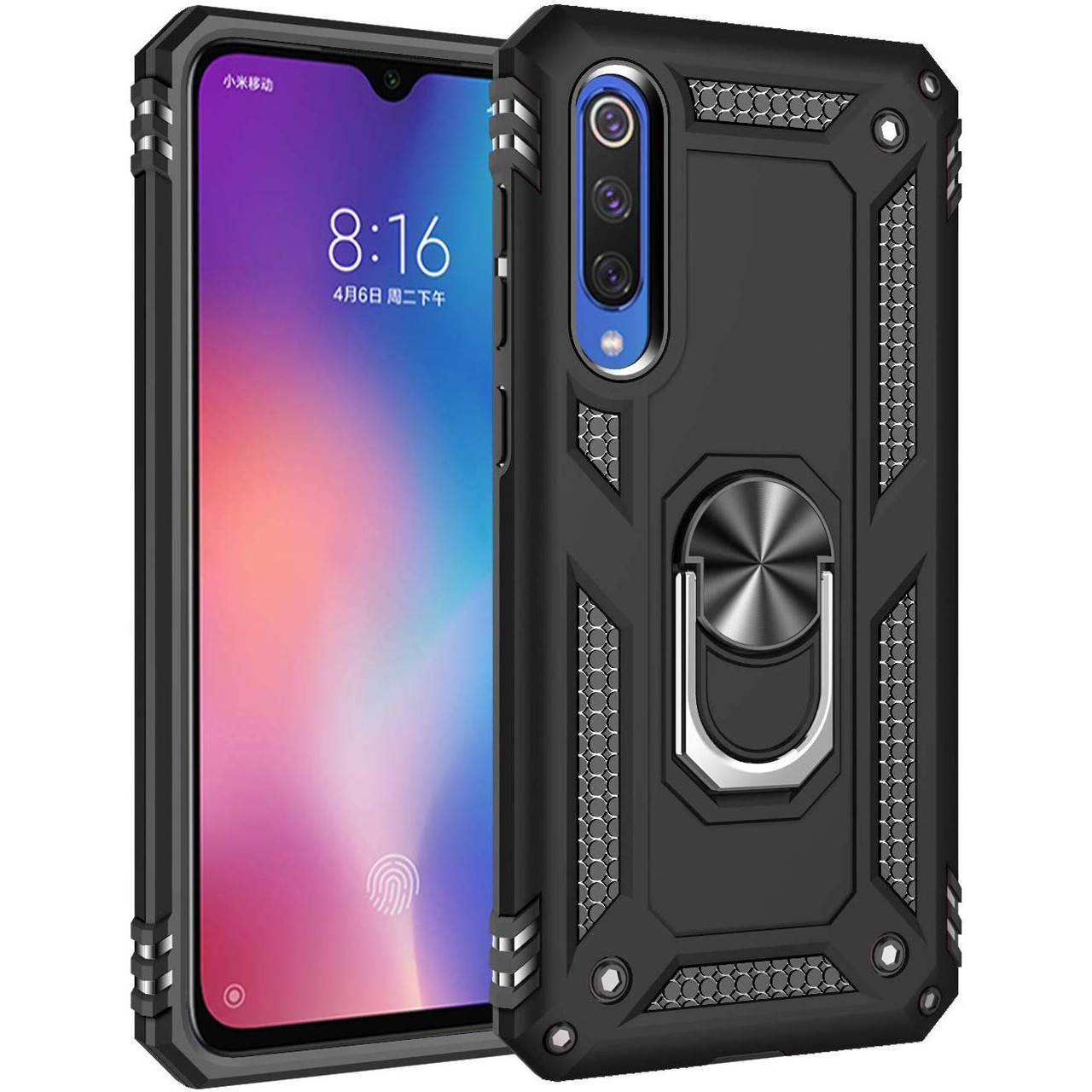 

Противоударный чехол накладка Epik Serge Ring NEW с магнитным держателем для Xiaomi Mi 9 SE Черны, КОД:, Black