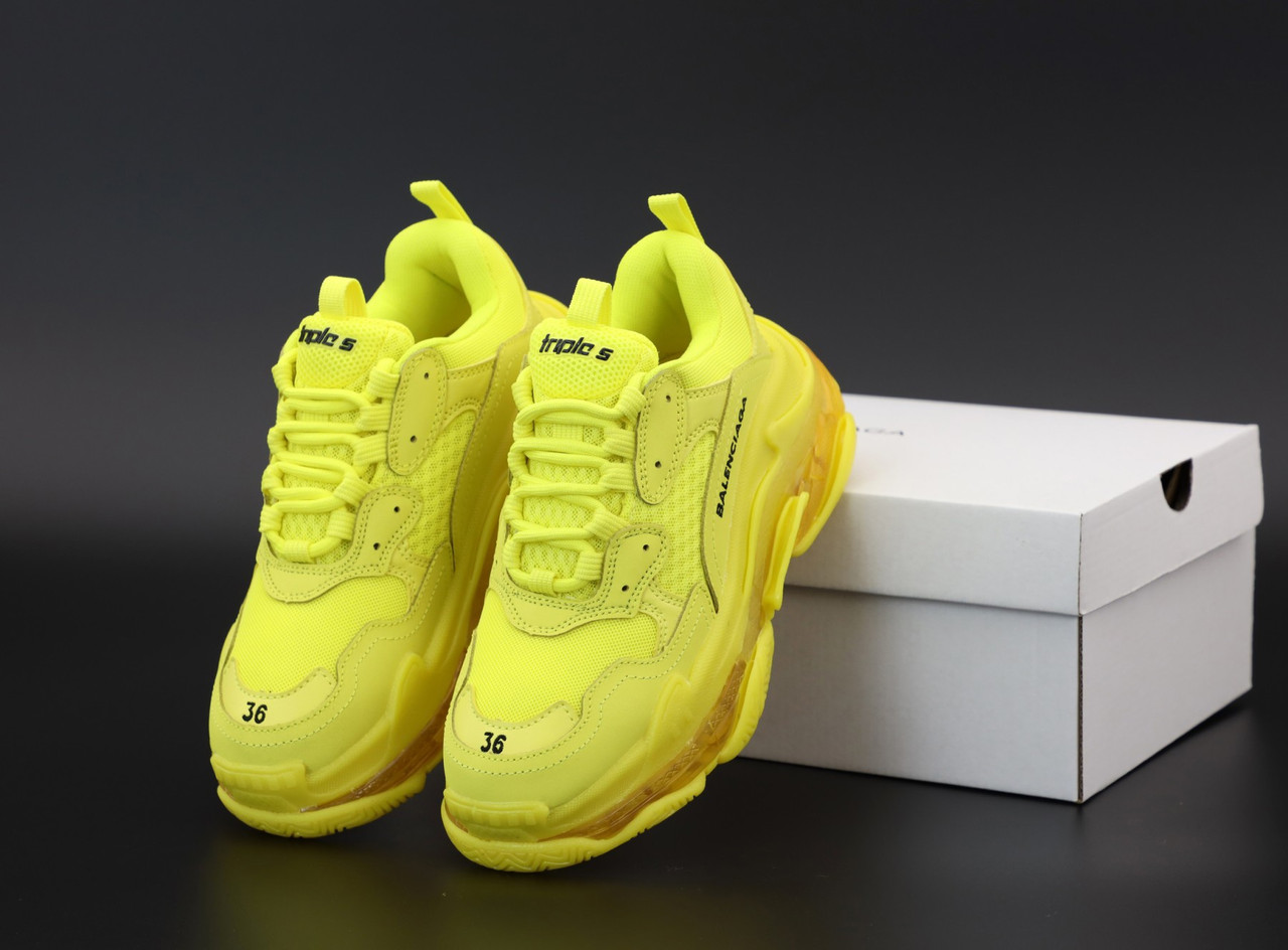 

Женские желтые Кроссовки Balenciaga Triple S 37, Желтый