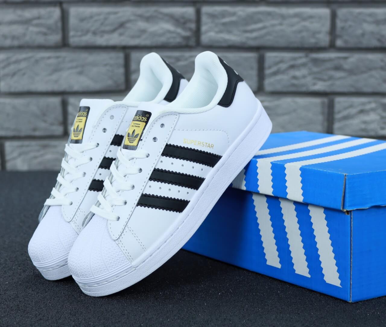 

Кроссовки Adidas Superstar 80S White (Адидас Суперстары белого цвета мужские и женские размеры 36-45) 43, Белый