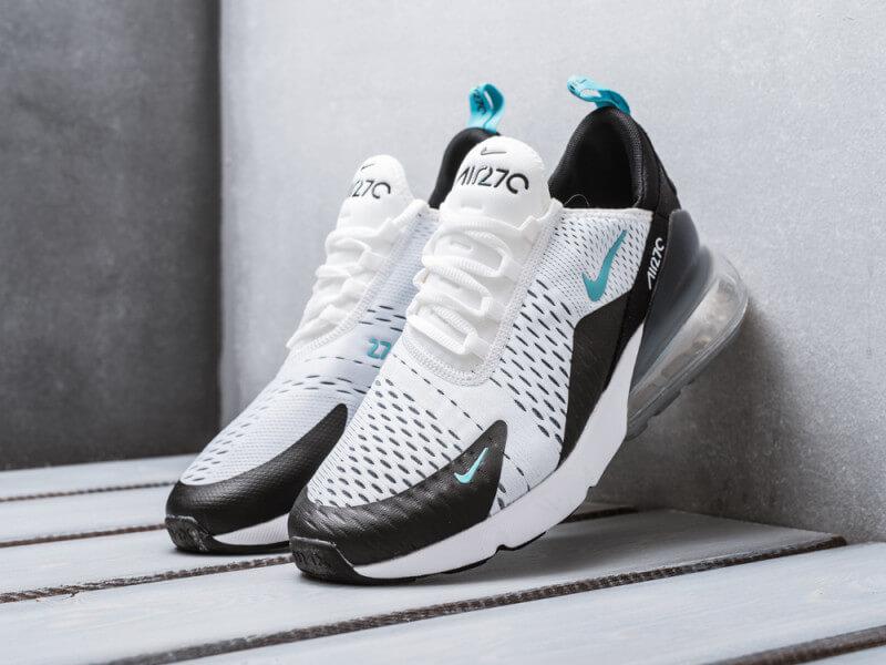 

Мужские летние кроссовки Nike Air Max 270 White Black (Найк Аир Макс белые с черным) 45, Черно-белый