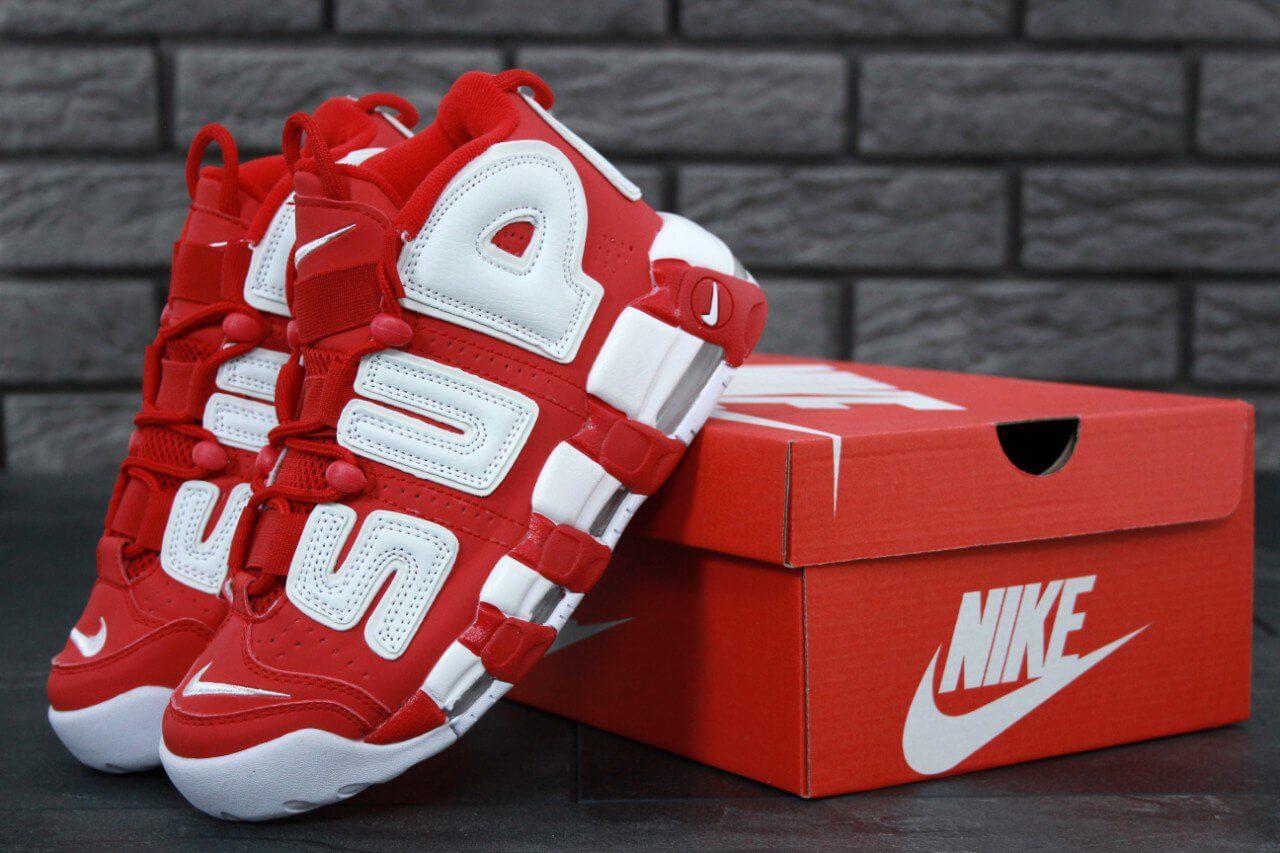 

Высокие кроссовки Nike Air More Uptempo X Supreme Red (Найк Аир Мор Аптемпо х Суприм красного цвета) 36-45 39, Красный