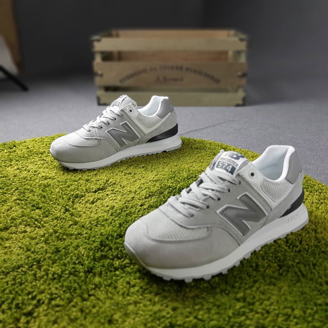 

Кроссовки женские New Balance NB 574 Светло серые (Реплика), Светло-серый