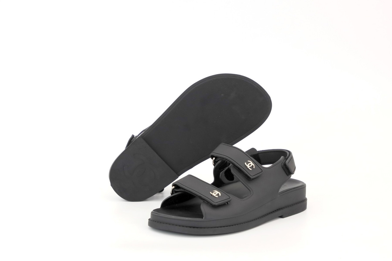 

Сандалии женские Chanel Dad Sandals черные, натуральная кожа, прошиты. Код KD-12496 40