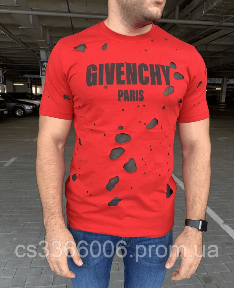 

Футболка Givenchy Paris Destroyed Oversized Red