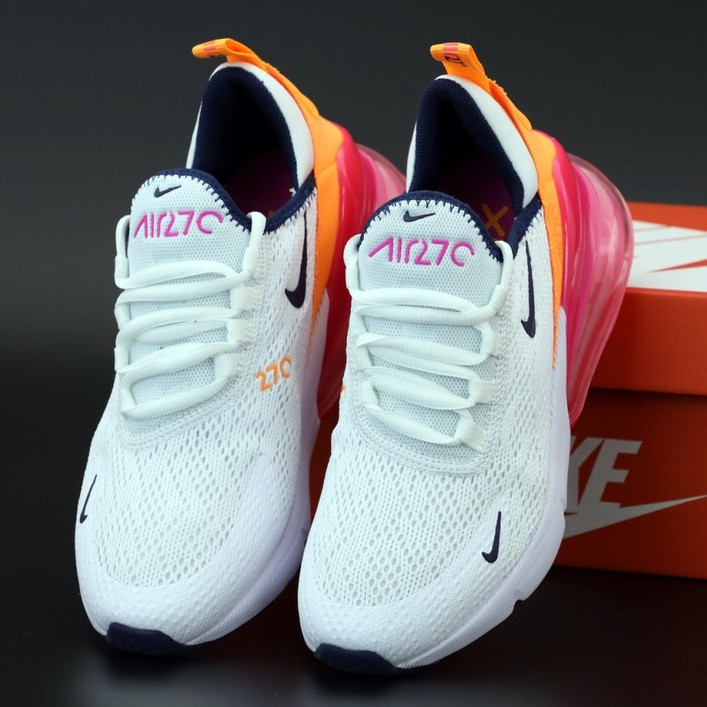 

Женские кроссовки Nike Air Max 270, белый, малиновый, оранжевый, Вьетнам 39 (КД-4