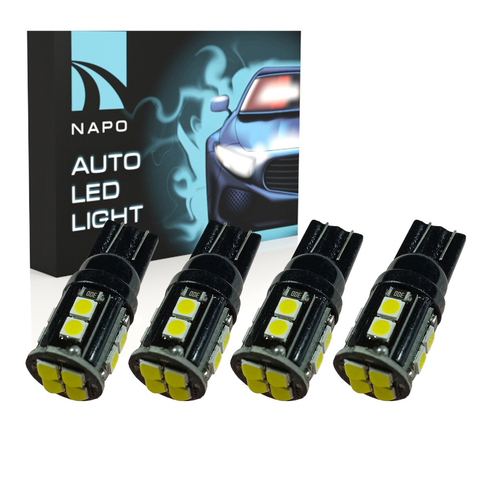 

Комплект светодиодных ламп NAPO LED T10-3030-12smd-black W5W T10 цвет свечения белый 4 шт