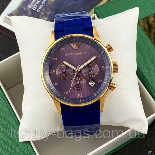 

Часы наручные мужские Emporio Armani AR-5905 Gold-Blue Silicone