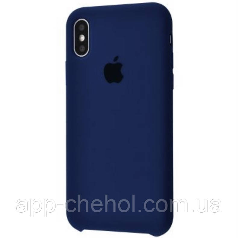 

Чехол Silicone Case для iPhone X / Xs Deep Navy силиконовый (глубокий-синий силикон кейс на айфон Х Хс 10 с), Темно-синий