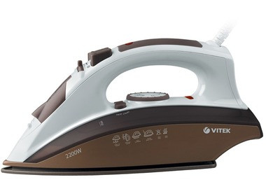 

Утюг VITEK VT-1209, Белый с коричневыми вставками