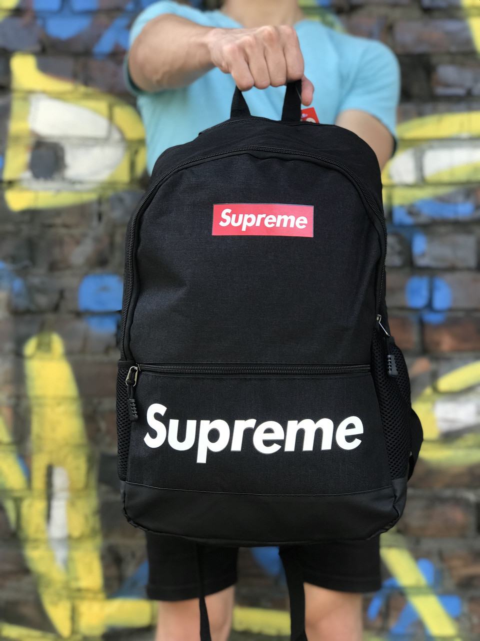 

Стильний чоловічий рюкзак Supreme, Черный