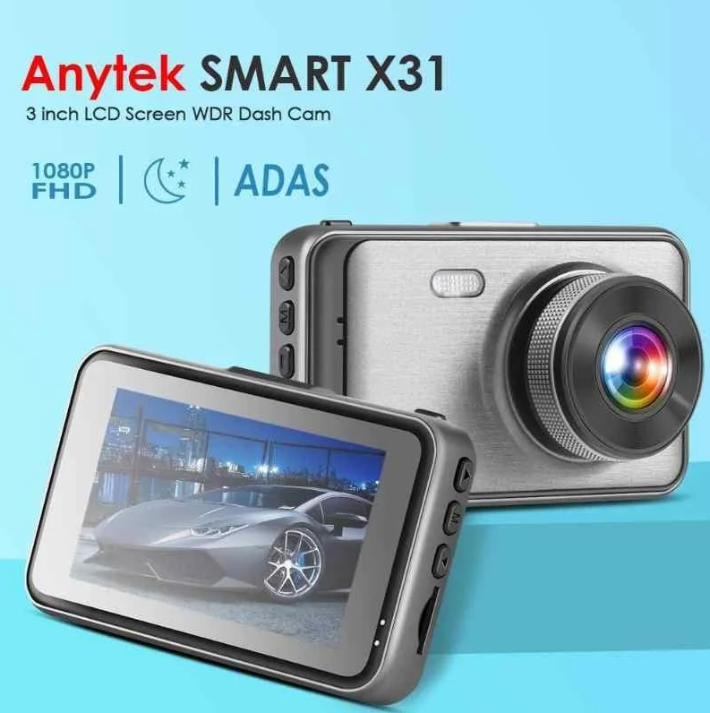 

Автомобильный видеорегистратор Anytek X31 1080P FHD 3,0 " / Двойной объектив / G-сенсор / Ночное видение