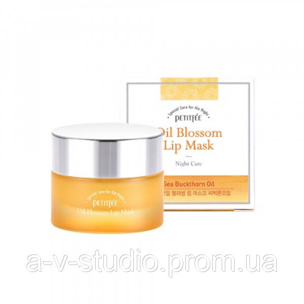 

Ночная маска для губ с витамином Е и маслом облепихи Petitfee Oil Blossom Lip Mask Sea Buckthron