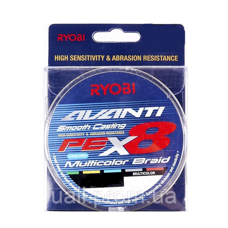 

Шнур Ryobi Avanti X8 MC 150m PE1.0 Ø0.16mm 8.3kg, Разные цвета