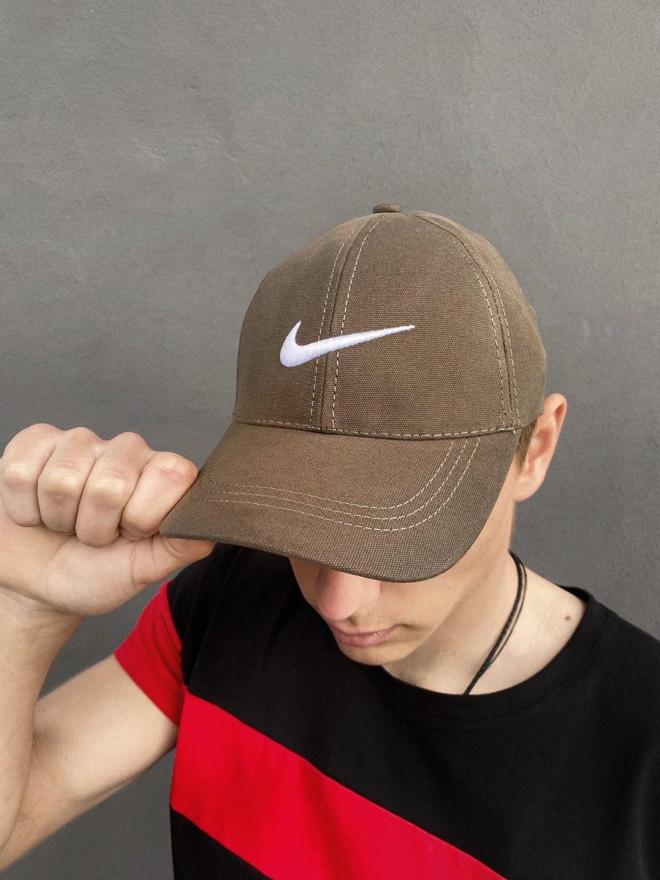 

Кепка Nike мужская | женская найк хаки белое лого