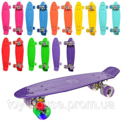 

Скейт (пенни борд) Penny board (колеса светятся) КРАСНЫЙ арт. 0848-5