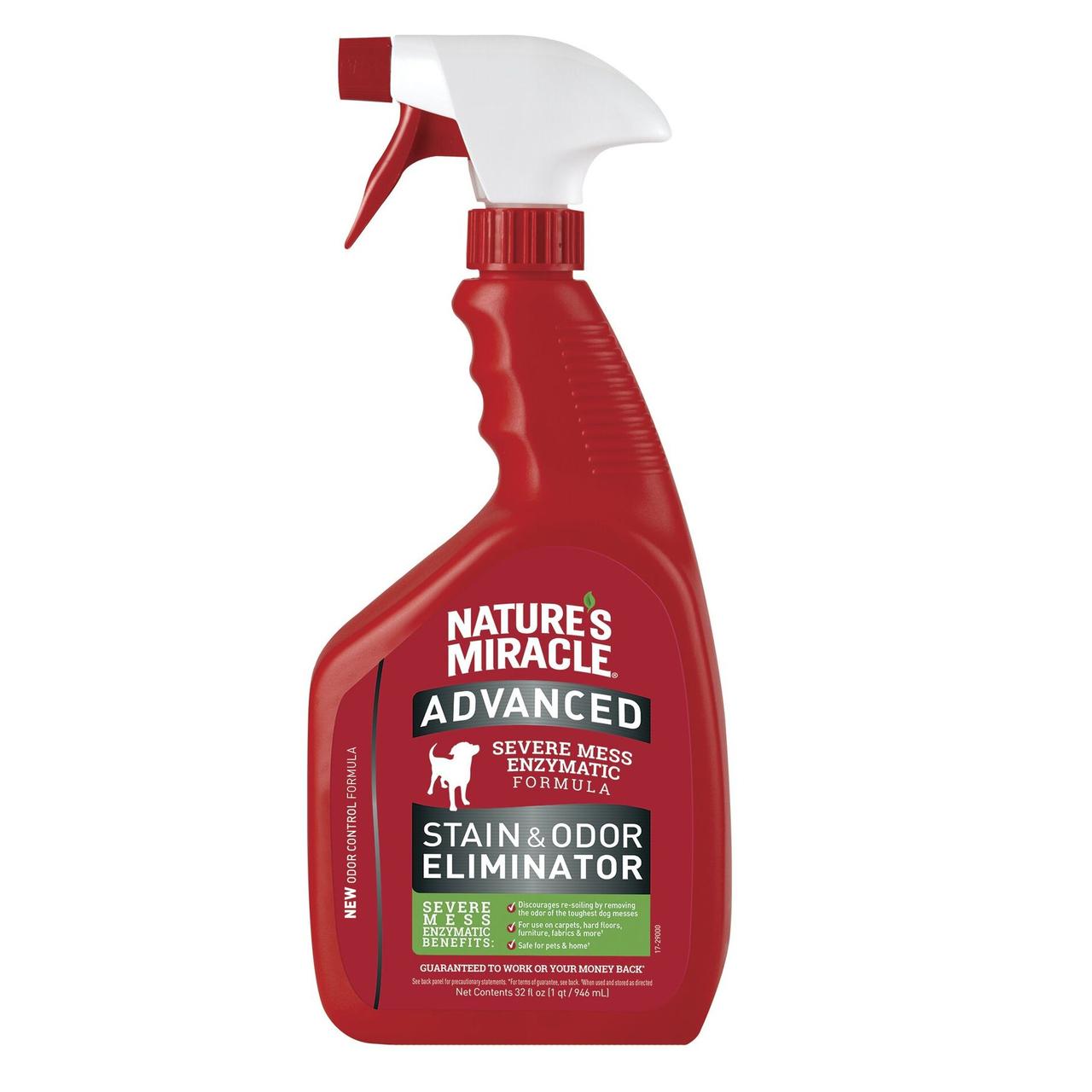 

Nature's Miracle Advanced Stain and Odor Eliminator, для удаления пятен и запахов от собак, 946 мл