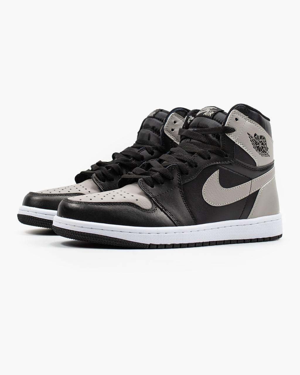 

Мужские черные Кроссовки Nike Air Jordan 1 Hi OG Black\Grey, Черный