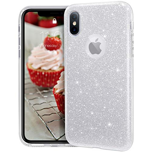 

Защитный чехол Shining Glitter Case Silver iPhone X/Xs, Серебристый