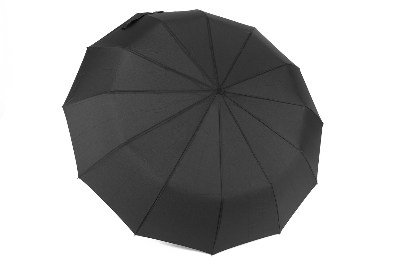 

Черный усиленный зонт на 12 спиц, Бордовый