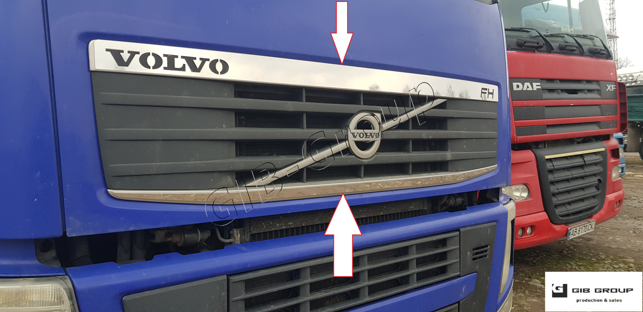 

Накладка решетку радиатора верхняя + нижняя для Volvo FH