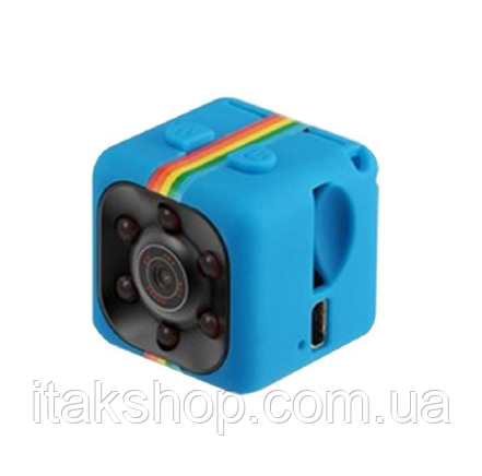 Мощная мини камера видеорегистратор SQ11 1080 FULL HD Синяя